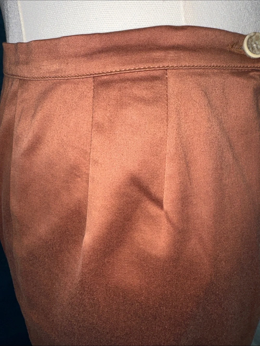 D & G Women's High-Waist Midi Pencil Skirt in Rust